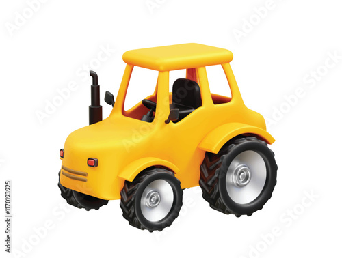 tractor icon 3d rendering illustration vector