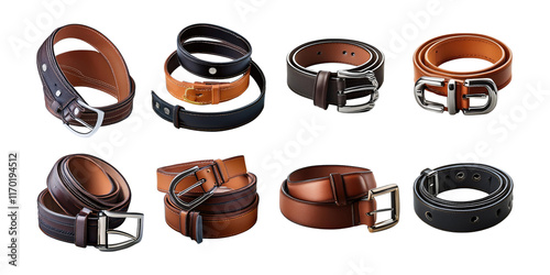 Elegant Collection of Various Leather Belts photo