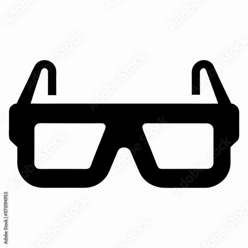 AR Glasses Display Silhouette Vector Art