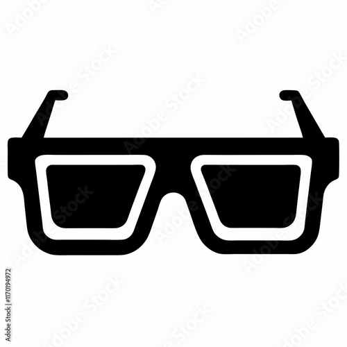 AR Glasses Display Silhouette Vector Art