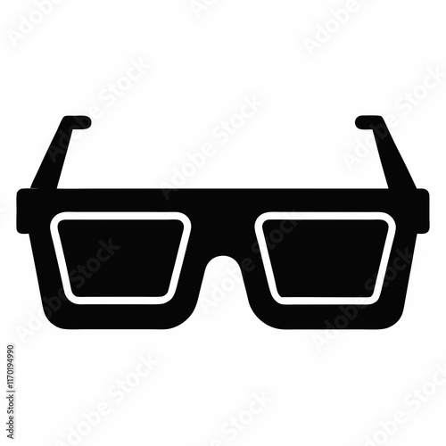 AR Glasses Display Silhouette Vector Art