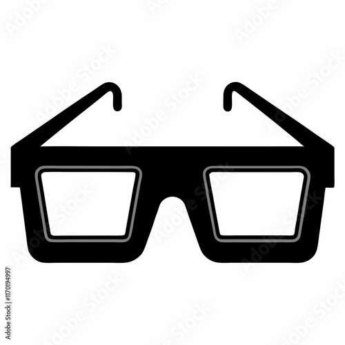 AR Glasses Display Silhouette Vector Art