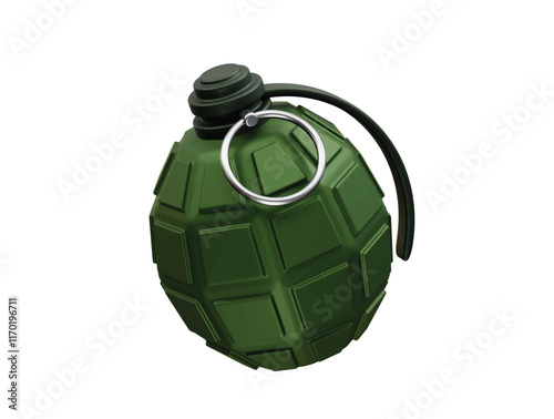 hand grenade 3d vector military icon rendering illustration