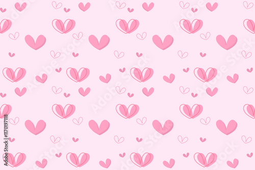 Mini geometric abstract heart shape Valentine's elements seamless pattern. perfect decorative design for background, wallpaper, paper cover, illustration, texture, embroidery, ornament, ceramic