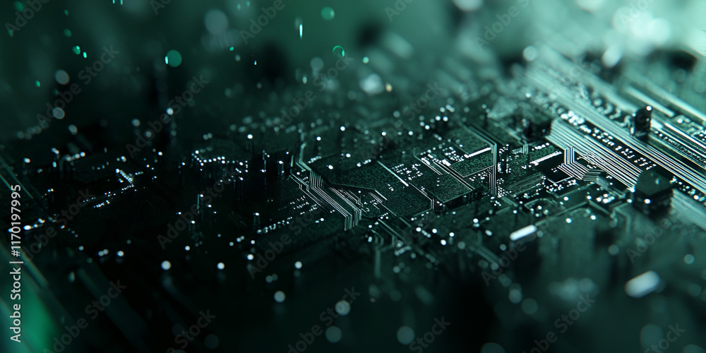 Obraz premium Futuristic Digital Vortex in Teal