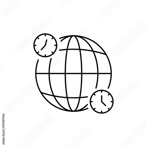 Outline World Clock icon to show various time zones.