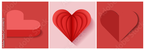 2d vector valentine's day concept, greeting valentine's day card, heart shape design, minimal and modern heart, template and mockup design, abstracts and background design