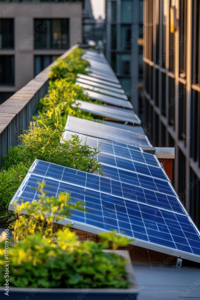 Fototapeta premium Urban Renewable Project Integrating Green Spaces and Sustainable Design for a Greener Future