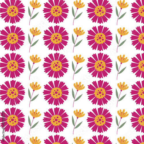 Wallpaper Mural seamless pattern with flowers Torontodigital.ca