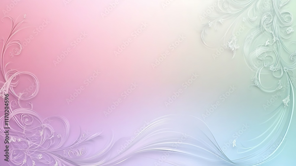 Pastel Background with Delicate Floral Swirls and Lines Pastel Background with Delicate Floral Swirls and Lines