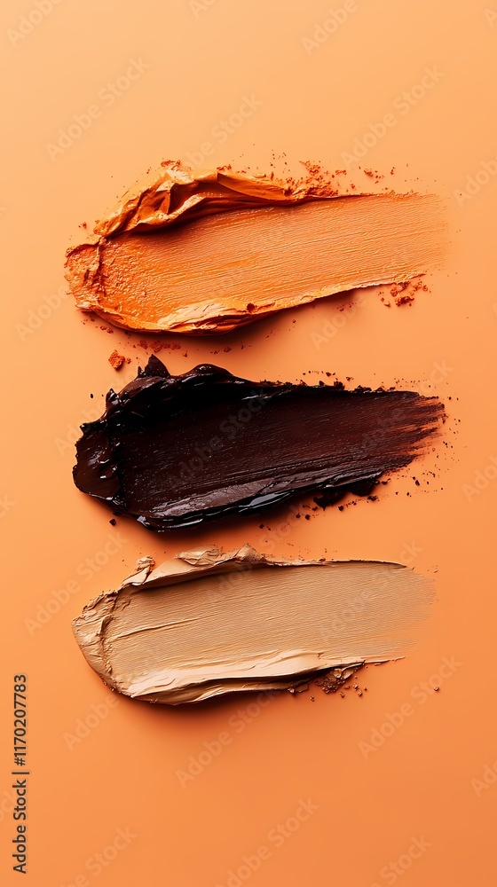 Several colors of concealer mixed with poster background