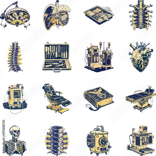 Set of Vintage Style Orthopaedic Illustrations 

