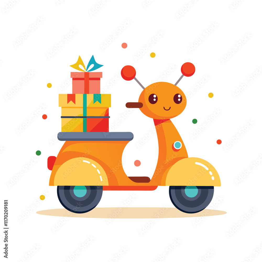 Fototapeta premium Cartoon transportation vehicle characters vector. Flat design transport vehicles illustration