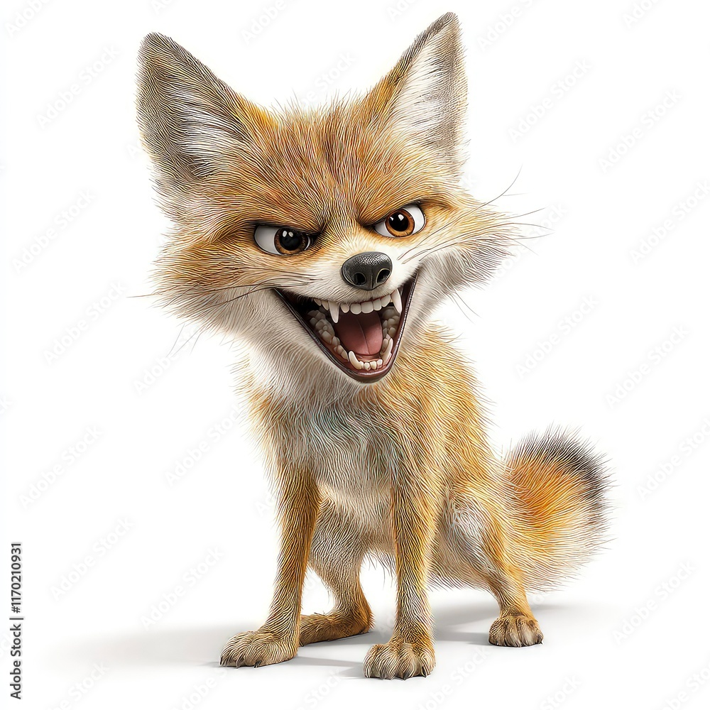 Obraz premium Cartoon jackal isolated on white background