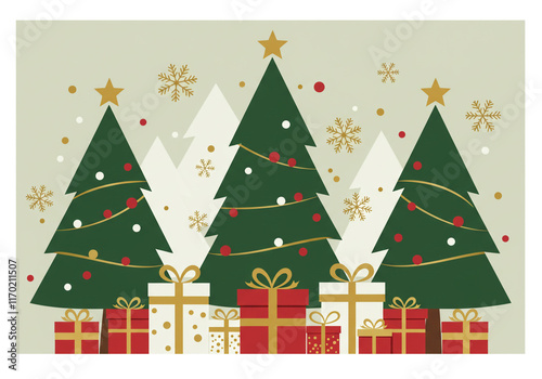 Christmas Holiday Scene wit...