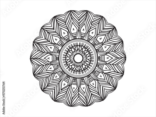 Pencilengraved mandala vector design