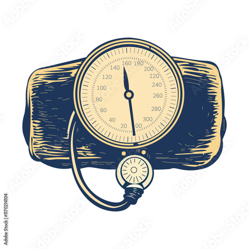 Bp meter illustration in vintage style