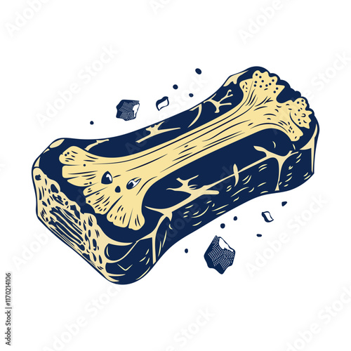 Vintage illustration of a bone fracture