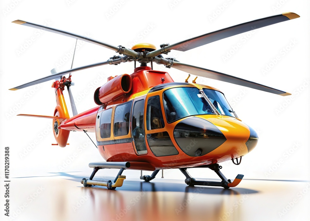 Fototapeta premium High-resolution, isolated tilt-shift helicopter on white.