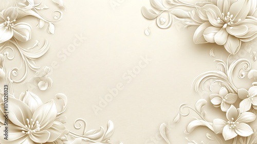 Wallpaper Mural Elegant Cream Floral Design Background Wallpaper Torontodigital.ca