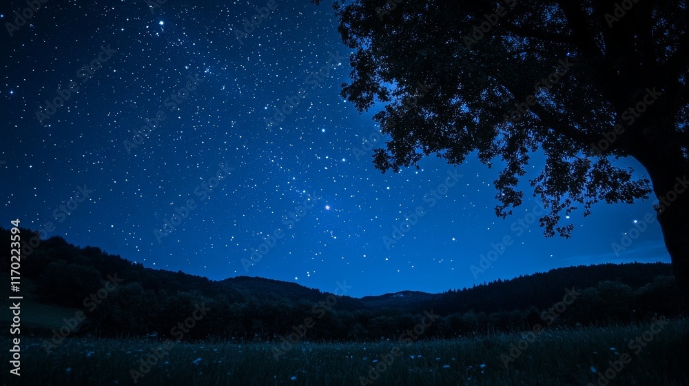 Fototapeta premium A dark blue sky filled with stars. night. stars