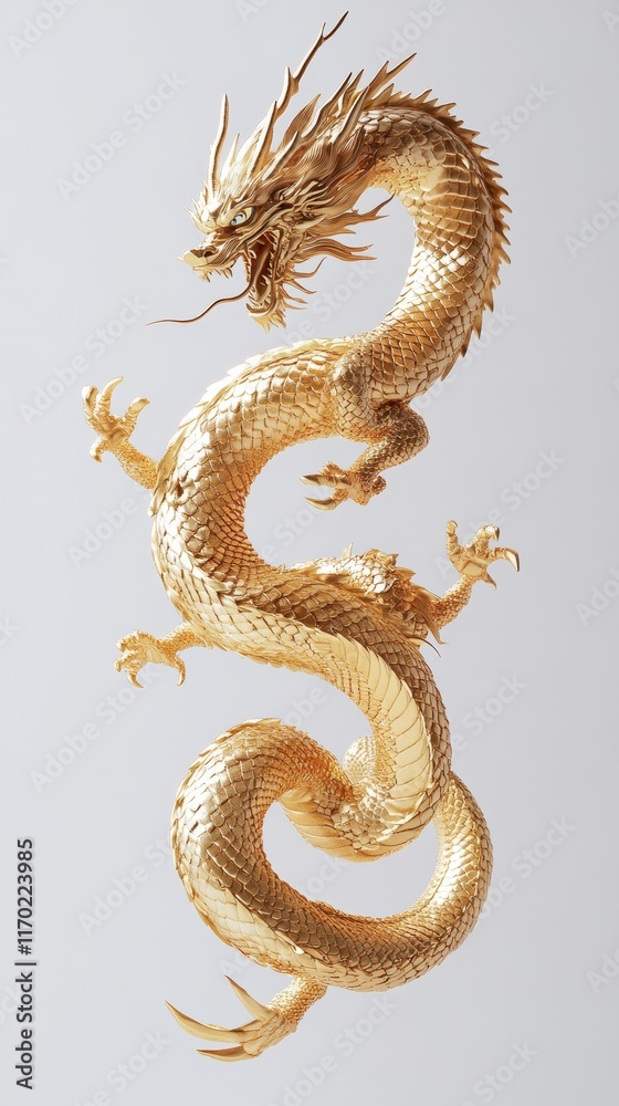 Obraz premium Golden Dragon Artwork. Golden Dragon