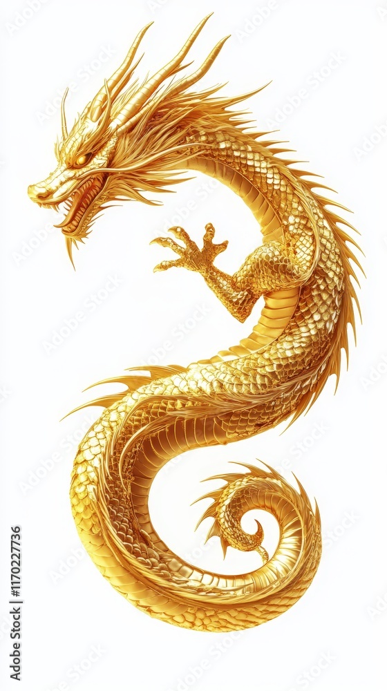 Obraz premium Golden Dragon Illustration