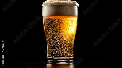 Golden Beer: Bubbles Rise, Taste Explodes, Refreshing Drink photo