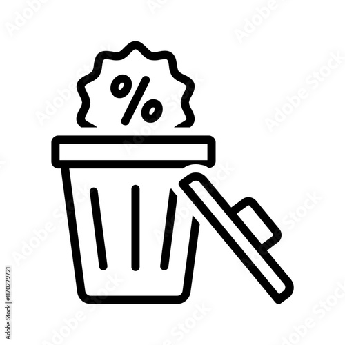 Vector black line icon for Valueless