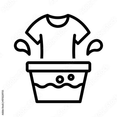 Vector black line icon for Washable
