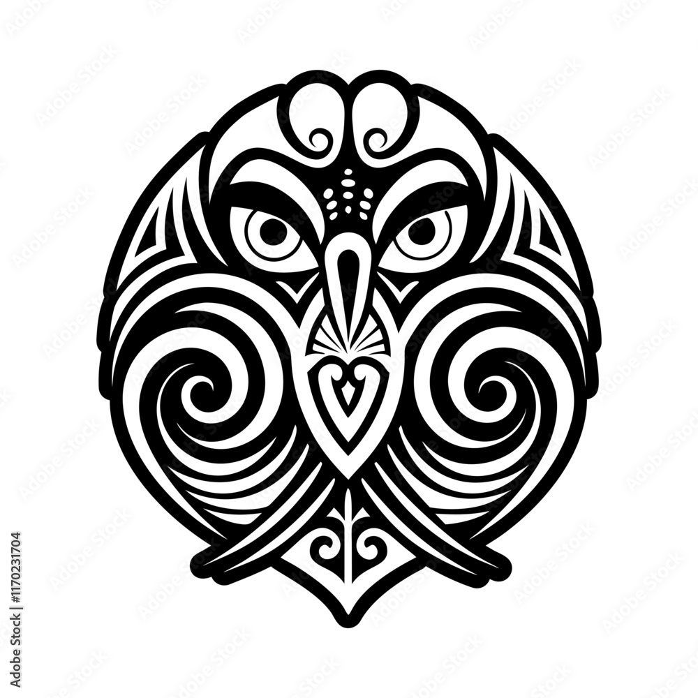 Fototapeta premium Maori bird icon in filled style