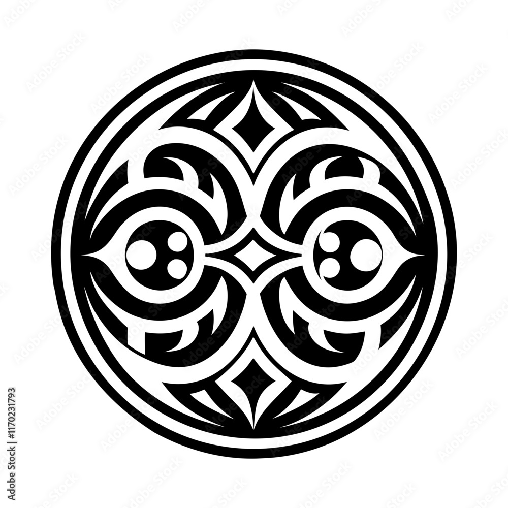 Maori earth icon in filled style Maori earth icon in filled style