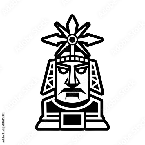 Maori idol icon in glyph style
