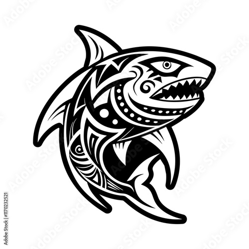 Shark symbol icon in solid style