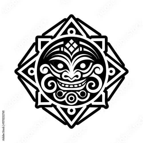 Collection of Glyph Style Maori Art Icons 

