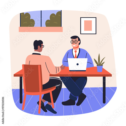 A flat illustration of business client meeting 