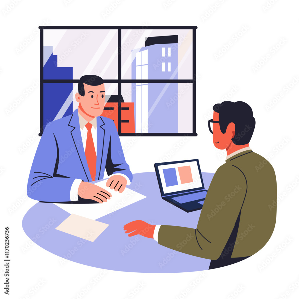 A flat style illustration depicting client meeting
A flat style illustration depicting client meeting