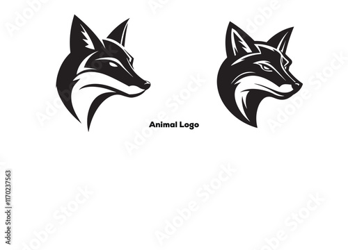 This image features a stylized illustration of a fox's head, primarily in  black, and white, showcasing a modern and sharp design with smooth curves and angular details. Let me know how you'd l