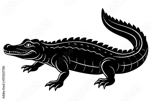 Crocodile silhouette vector illustration photo