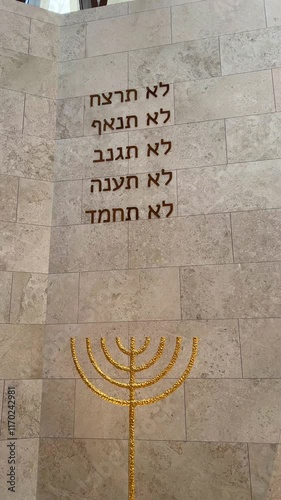 Interior of a modern synagogue, reflecting Judaism deep spiritual roots and rich cultural traditions.
