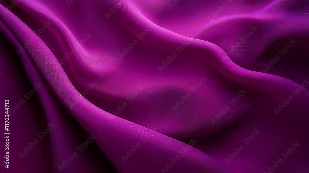Fototapeta premium Draped purple fabric with soft folds and shadows.