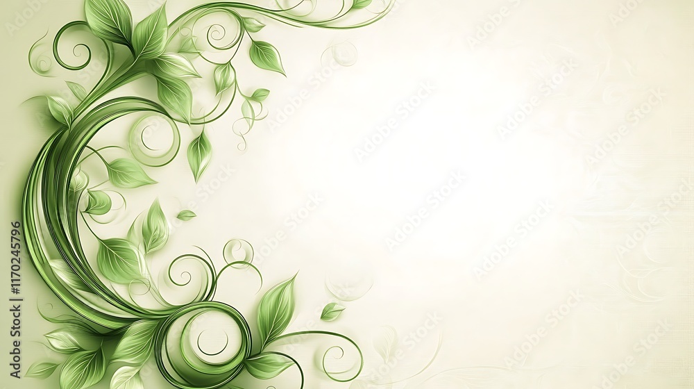 Elegant Green Floral Design Background Image Elegant Green Floral Design Background Image