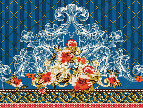 Seamless border designs with intricate details for premium fabrics.