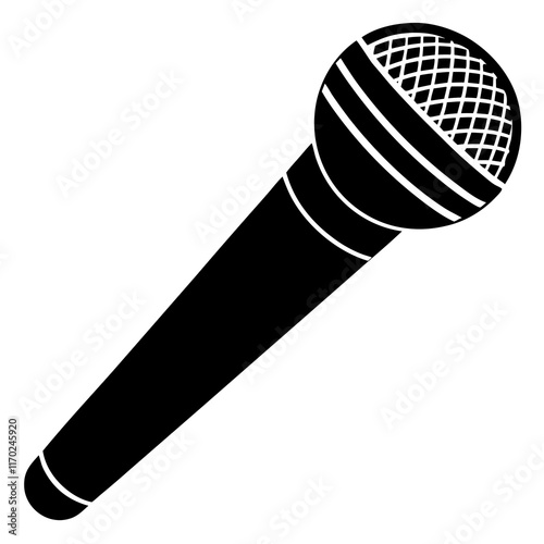 Handheld Microphone Silhouette Vector Illustration