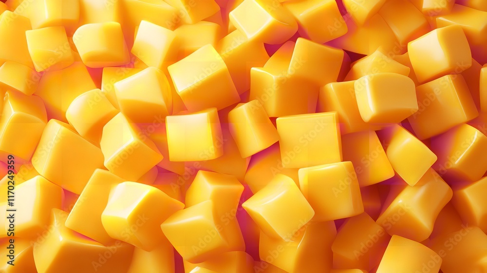 This Seamless Cheese Pattern Features Diced and Sliced Cheese.
This Seamless Cheese Pattern Features Diced and Sliced Cheese.