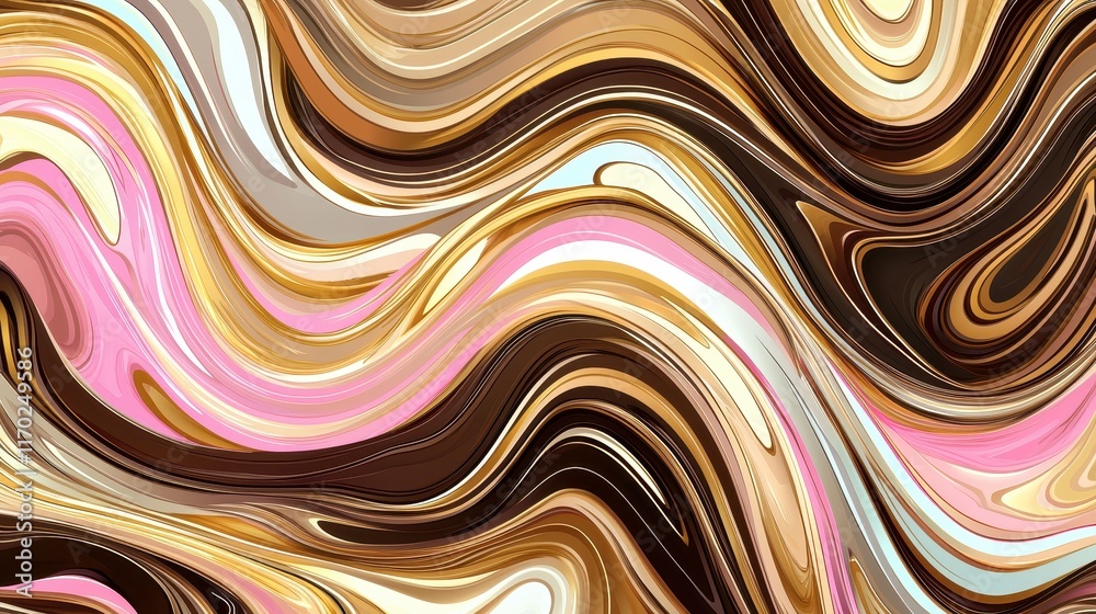 Colorful Abstract Swirl Pattern with Pink, Brown, and Gold Tones Colorful Abstract Swirl Pattern with Pink, Brown, and Gold Tones