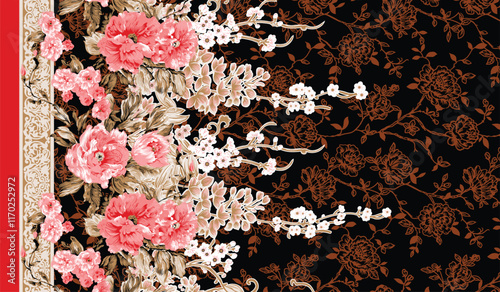 Traditional Mughal motifs revived for cutting-edge digital prints.