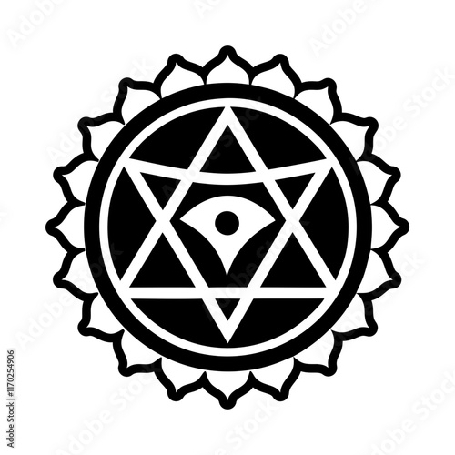 A glyph style icon of divine energy symbol