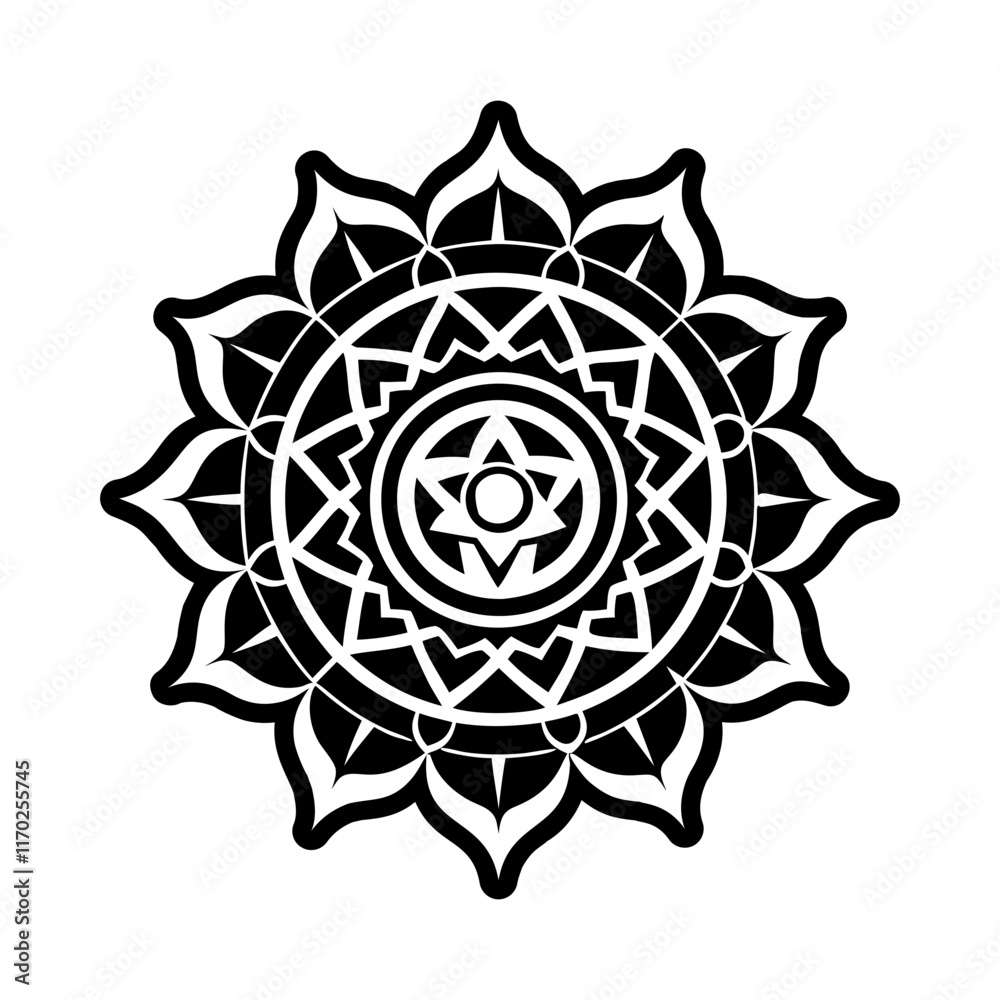 A filled style icon of geometric chakra symbol A filled style icon of geometric chakra symbol