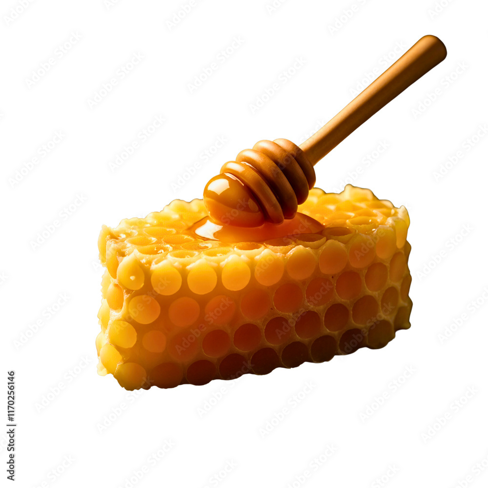 Golden Honeycomb with Dripping Honey Captured in Stunning Artistry Against Black Background Golden Honeycomb with Dripping Honey Captured in Stunning Artistry Against Black Background
